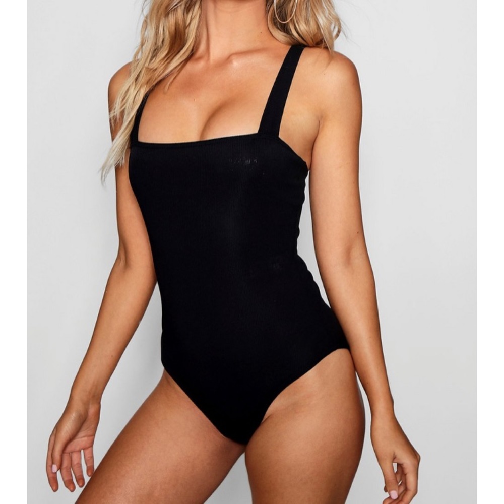Never worn black square neck body suit From Boohoo